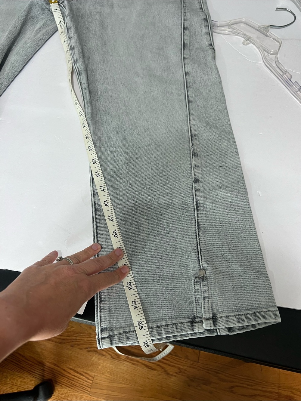 NWT Liverpool Los Angeles ECO Kennedy Split Hem Ankle Jeans Petite 12 Gray - Picture 4 of 12